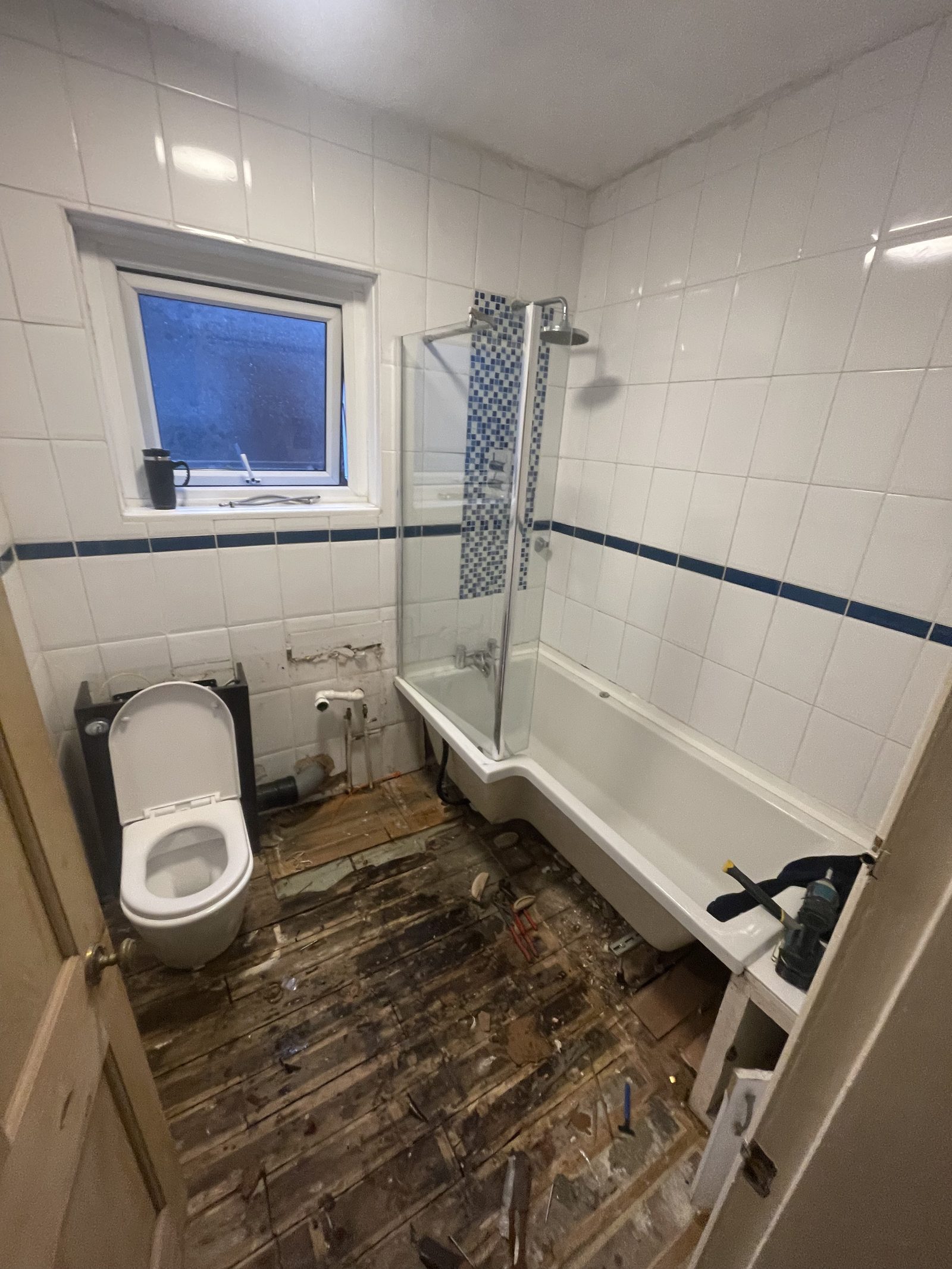 Bathroom strip-out before renovation, Hull