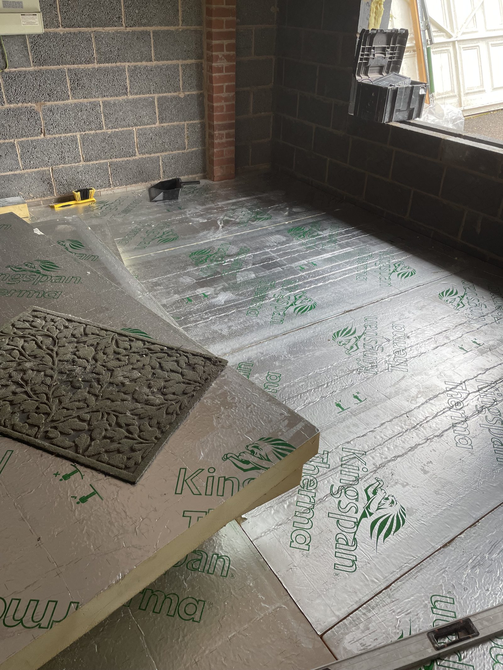 Insulation fitted during a renovation project