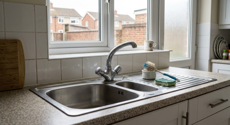 AI-generated illustrative example: standard kitchen sink tap
